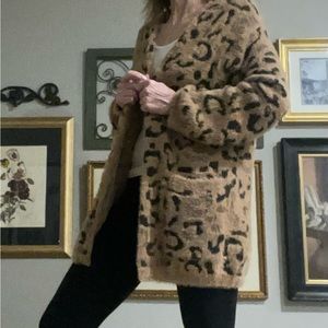 Cozy Animal Print Fuzzy Cardi size S